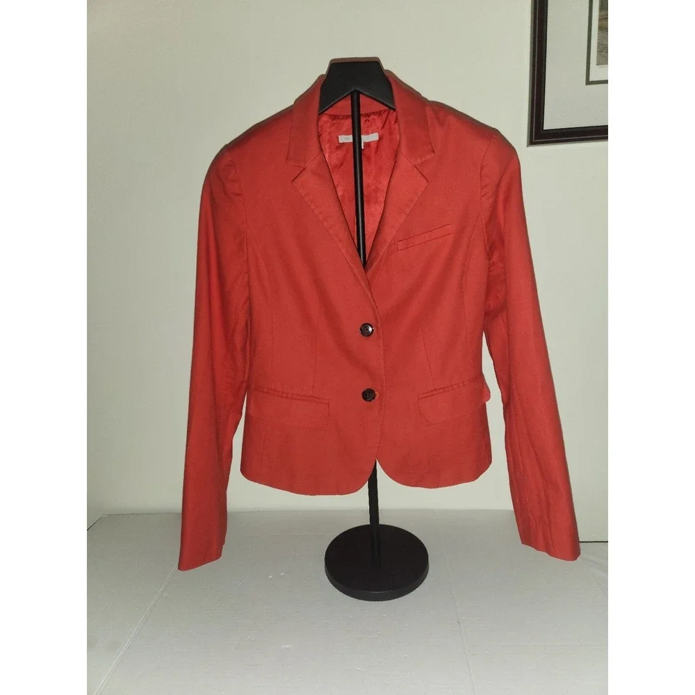The GAP Women's Red Vermillion  Academy Blazer Button‎ Closure Lined Short  Sz 4
